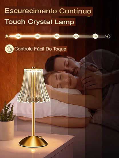 Abajur Aureum Crystal Touch