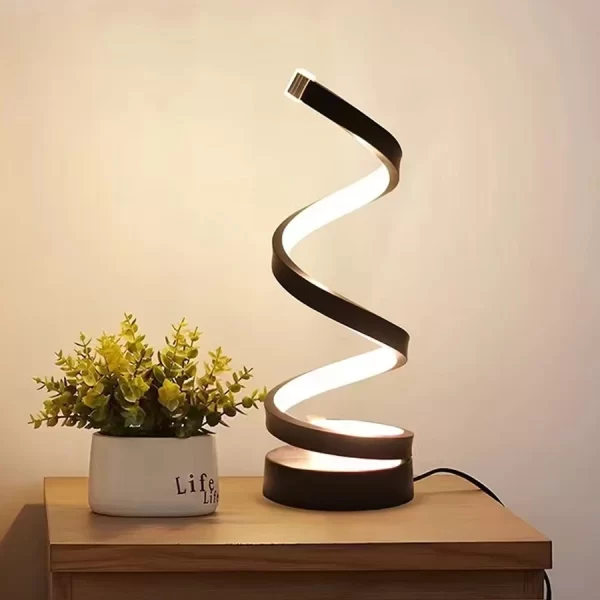 Lâmpada de Mesa LED Espiral Moderna e Ajustável