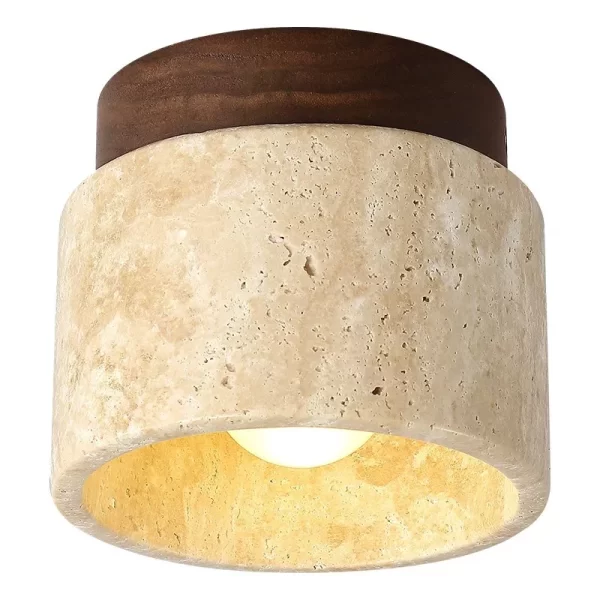 Luminária Wabi-Sabi em Mármore – Elegância Iluminada para Ambientes Exclusivos (Amarelo)