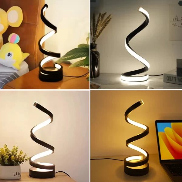 Lâmpada de Mesa LED Espiral Moderna e Ajustável - Image 2