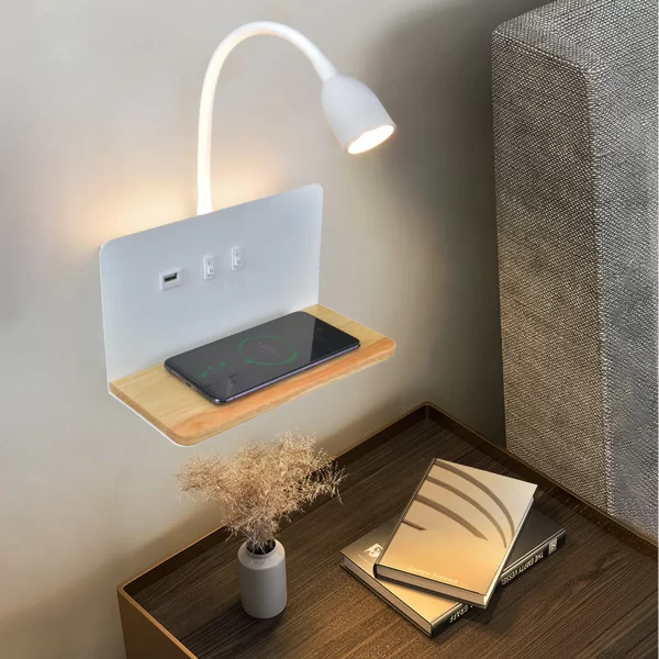 Arandela Moderna Orbit LED com Carregamento USB e Wireless